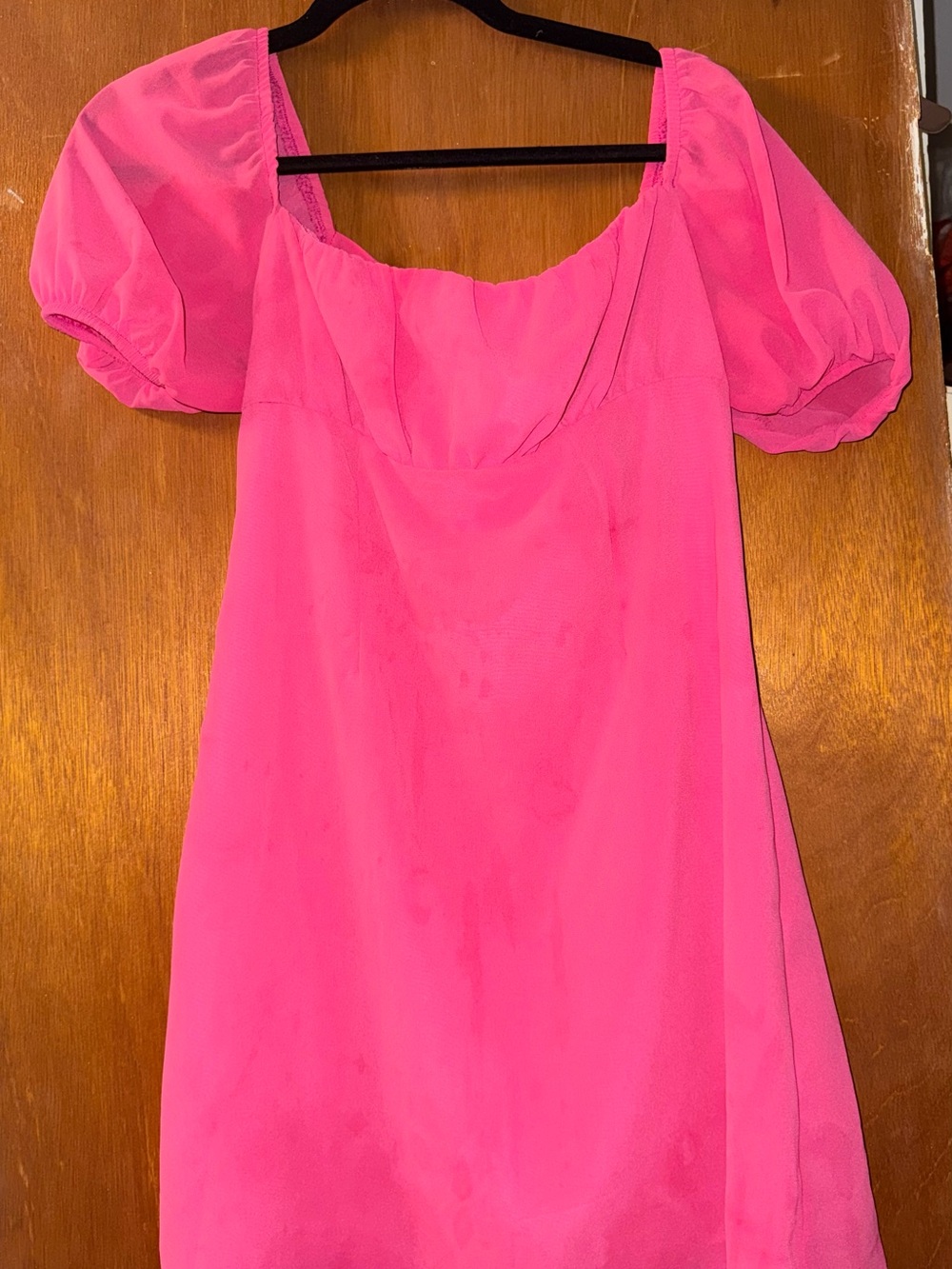 SHEIN Coral Pink Dress with Puff Detail